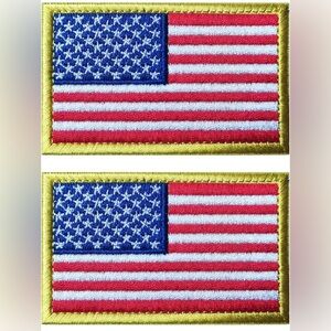 2 PCS AliPlus America US Flag Patches Embroidered Tactical Military Morale Patch